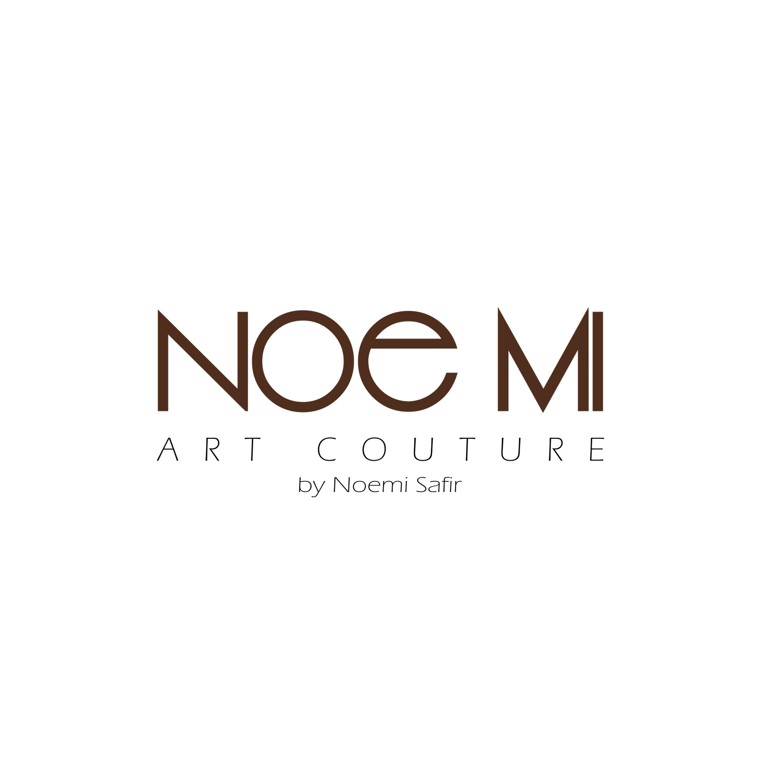 Logo with 'NOE MI ART COUTURE by Noemi Safir' text on a white background.
