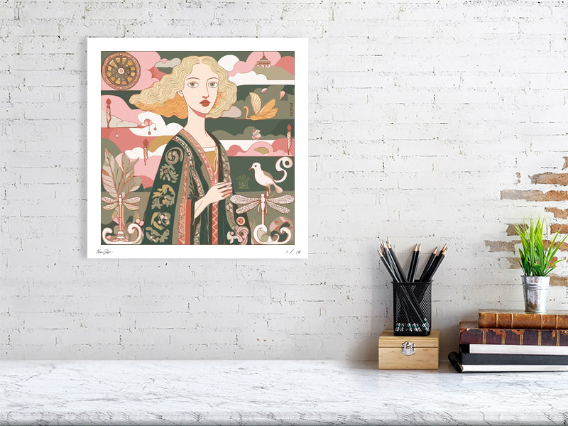 artwork limited edtition print hanging on a wall