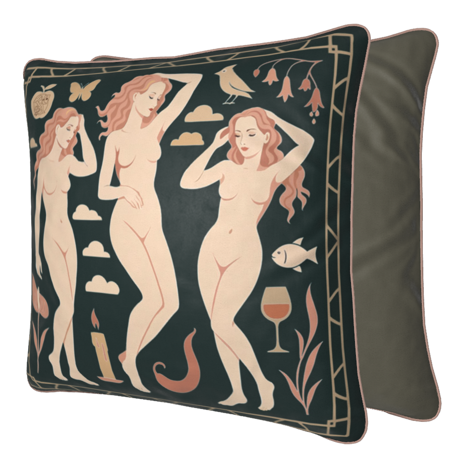 NOE MI velvet cushion, luxury decorative pillow crafted with piping, premium accessory for stylish homes.