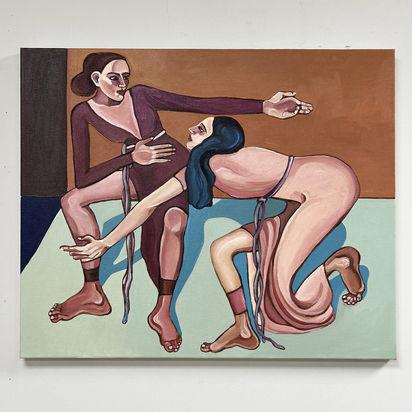 Emotional Gravity by Noemi Safir, original acrylic painting on canvas, 50 × 60 cm, from the series Drama Looks Good on Us.