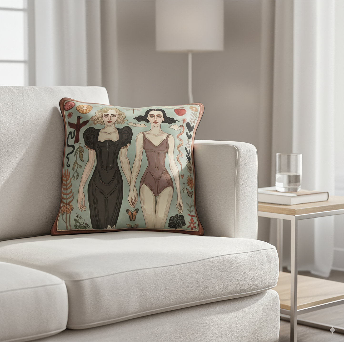 'Double Flame', Square Cushion