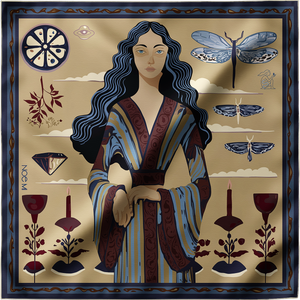 'Ginger Lace' Silk Scarf, Bordeaux