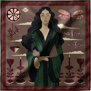 'Ginger Lace' Silk Scarf, Gothic