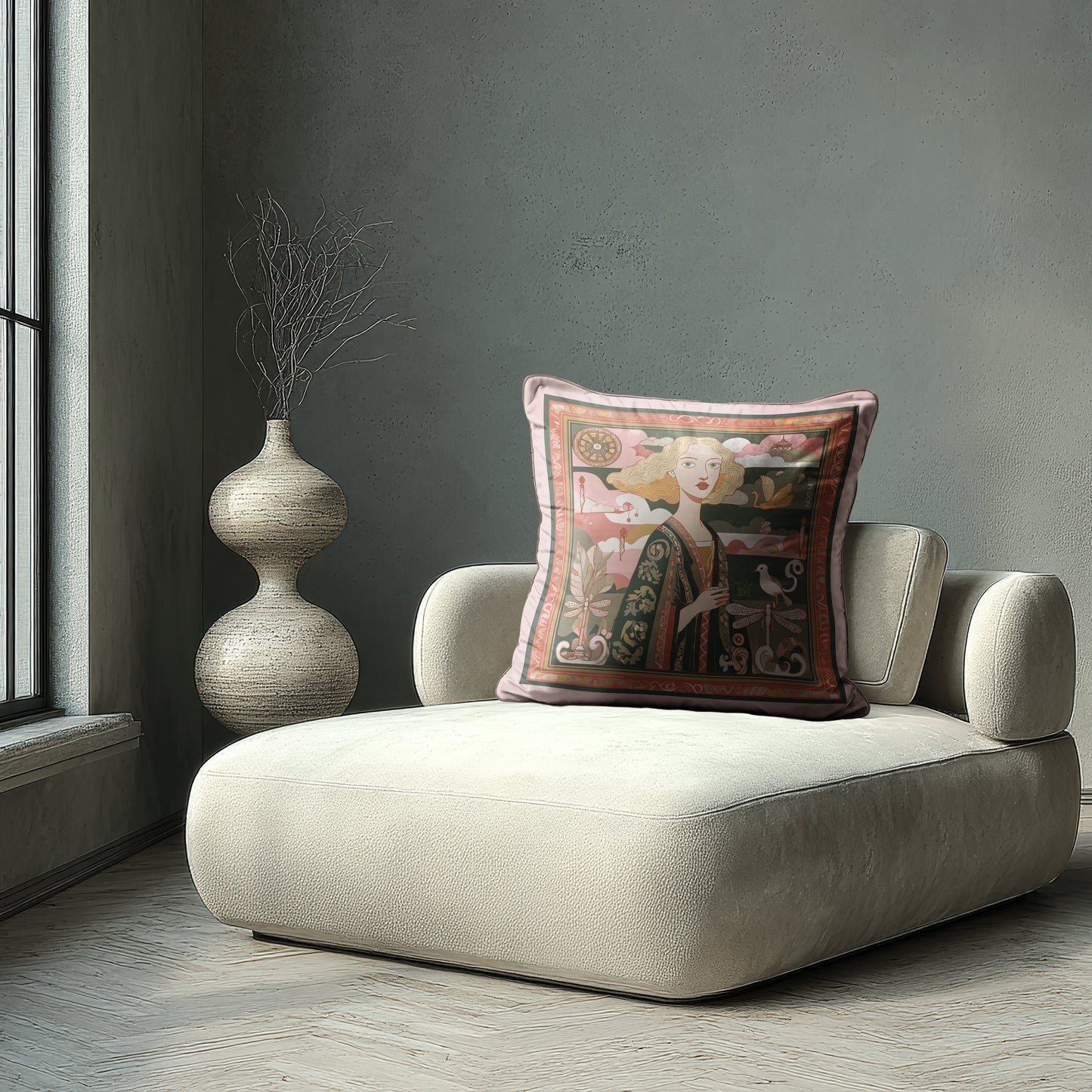 'Golden Threads' Square Cushion
