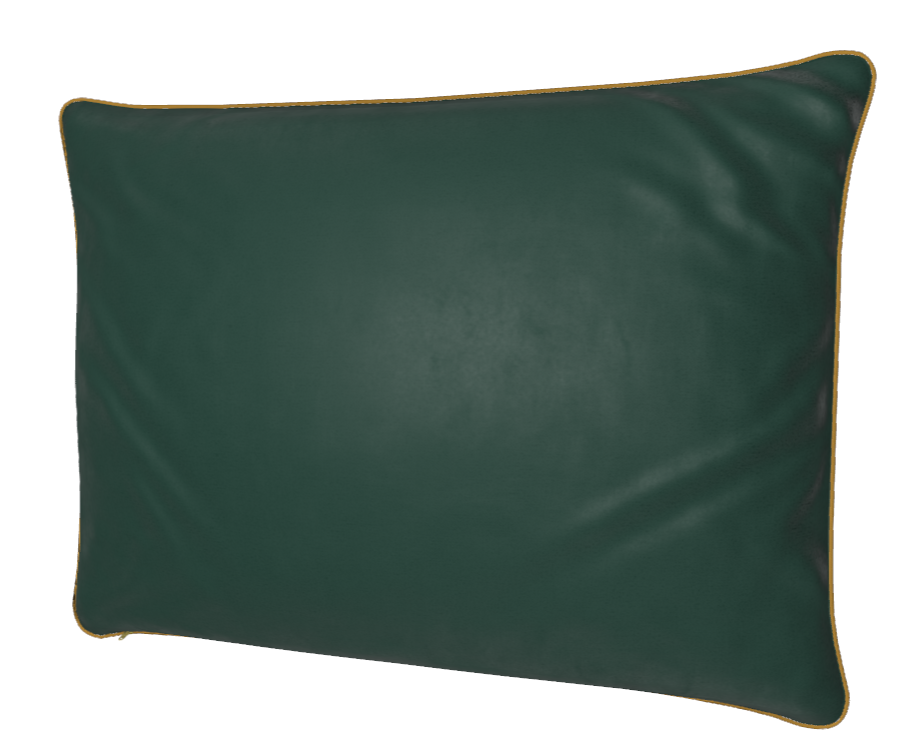 A rectangular luxury velvet pillow/cushion in green