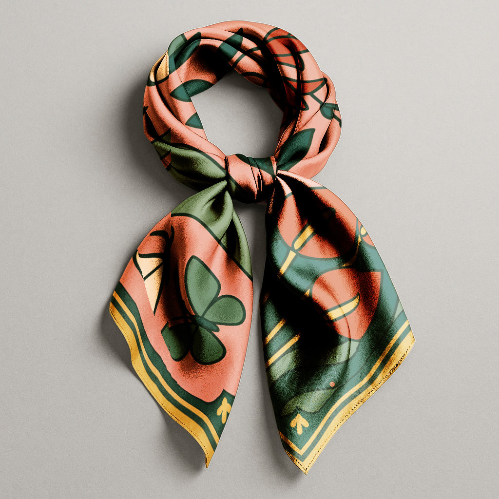 'Green Gaze' Silk scarf