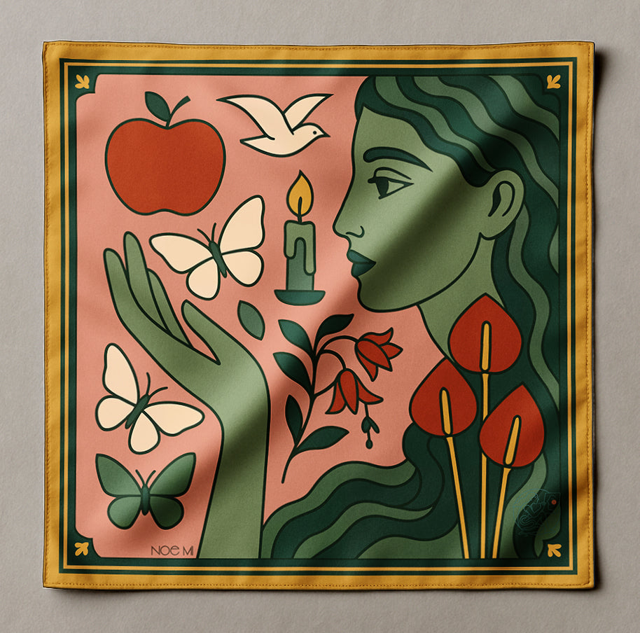 'Green Gaze' Silk scarf