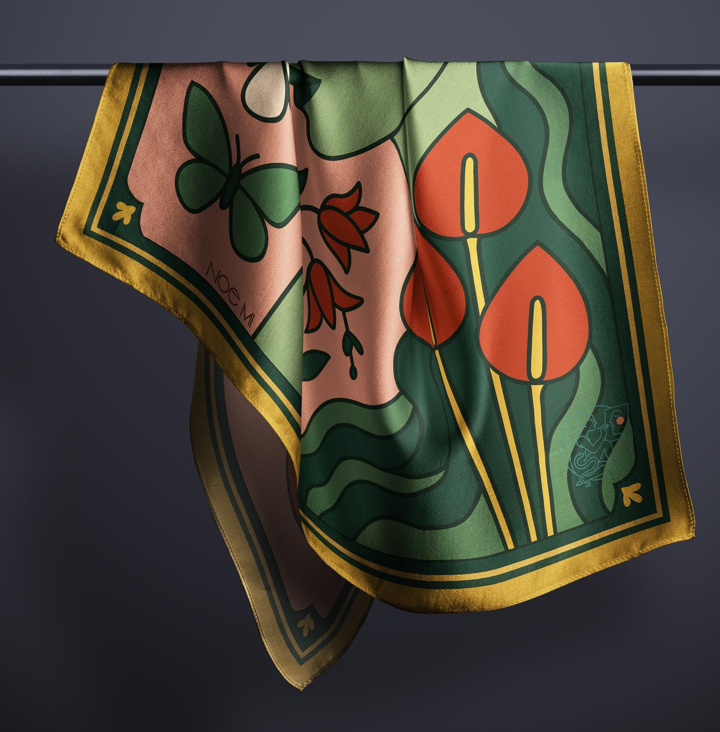 'Green Gaze' Silk scarf