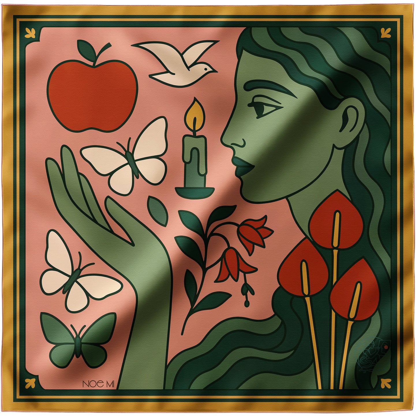 a noe mi silk twill scarf