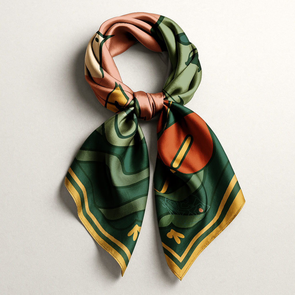 'Green Gaze' Silk scarf