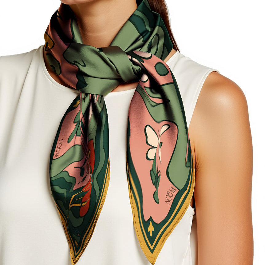 'Green Gaze' Silk scarf