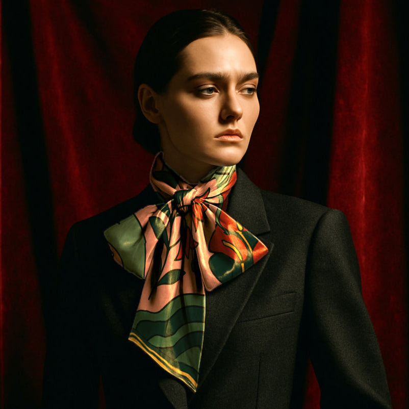 'Green Gaze' Silk scarf