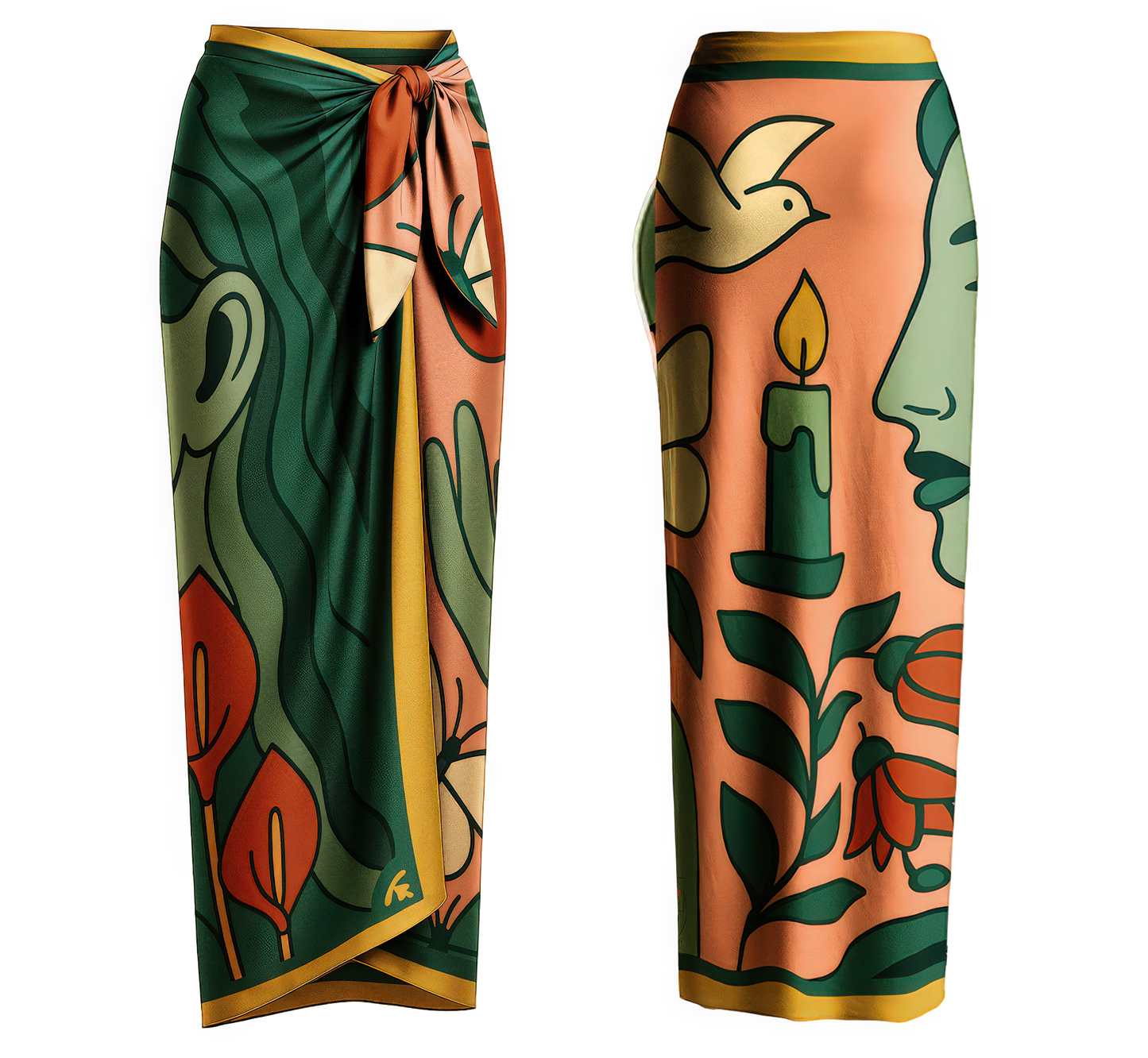 'Green Gaze' Long Pareo