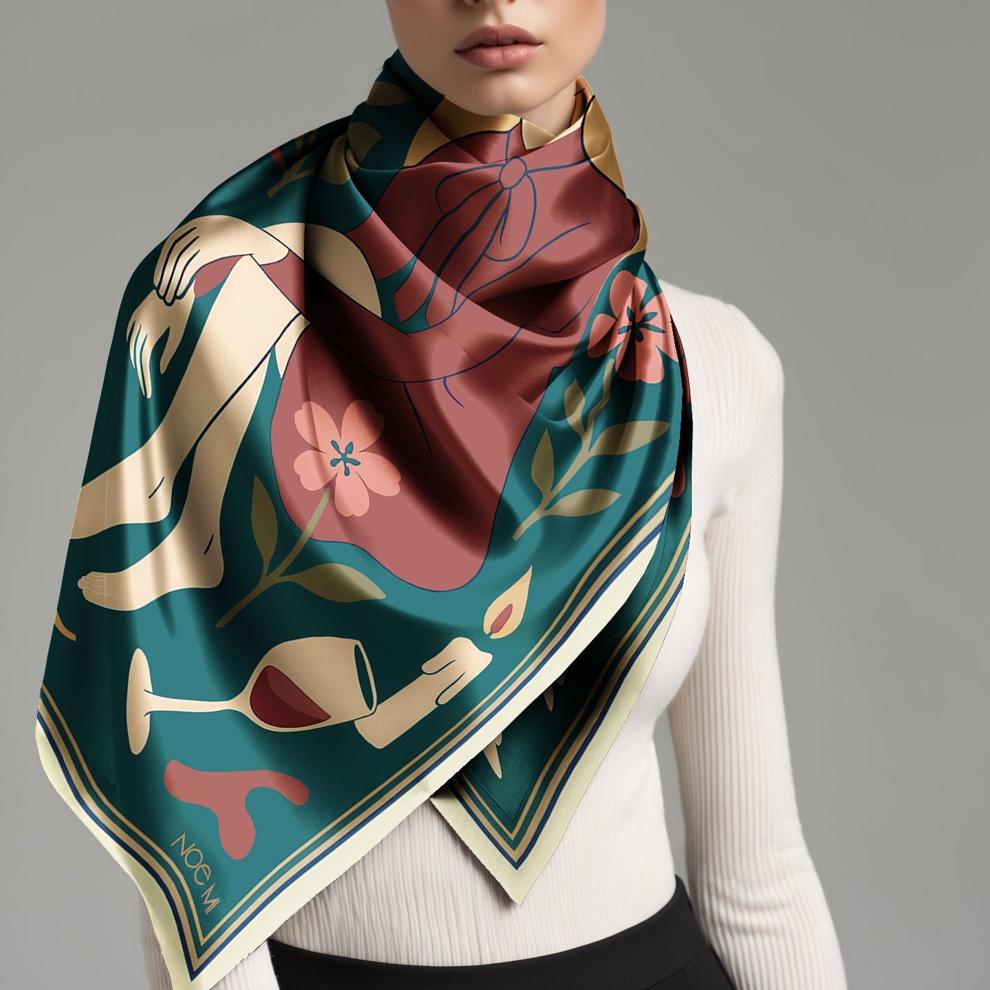 'Night Talks' Silk scarf