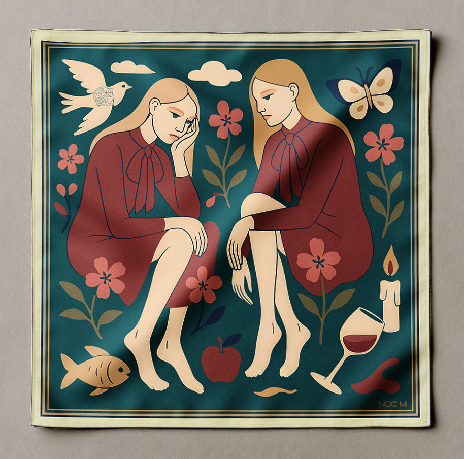 'Night Talks' Silk scarf