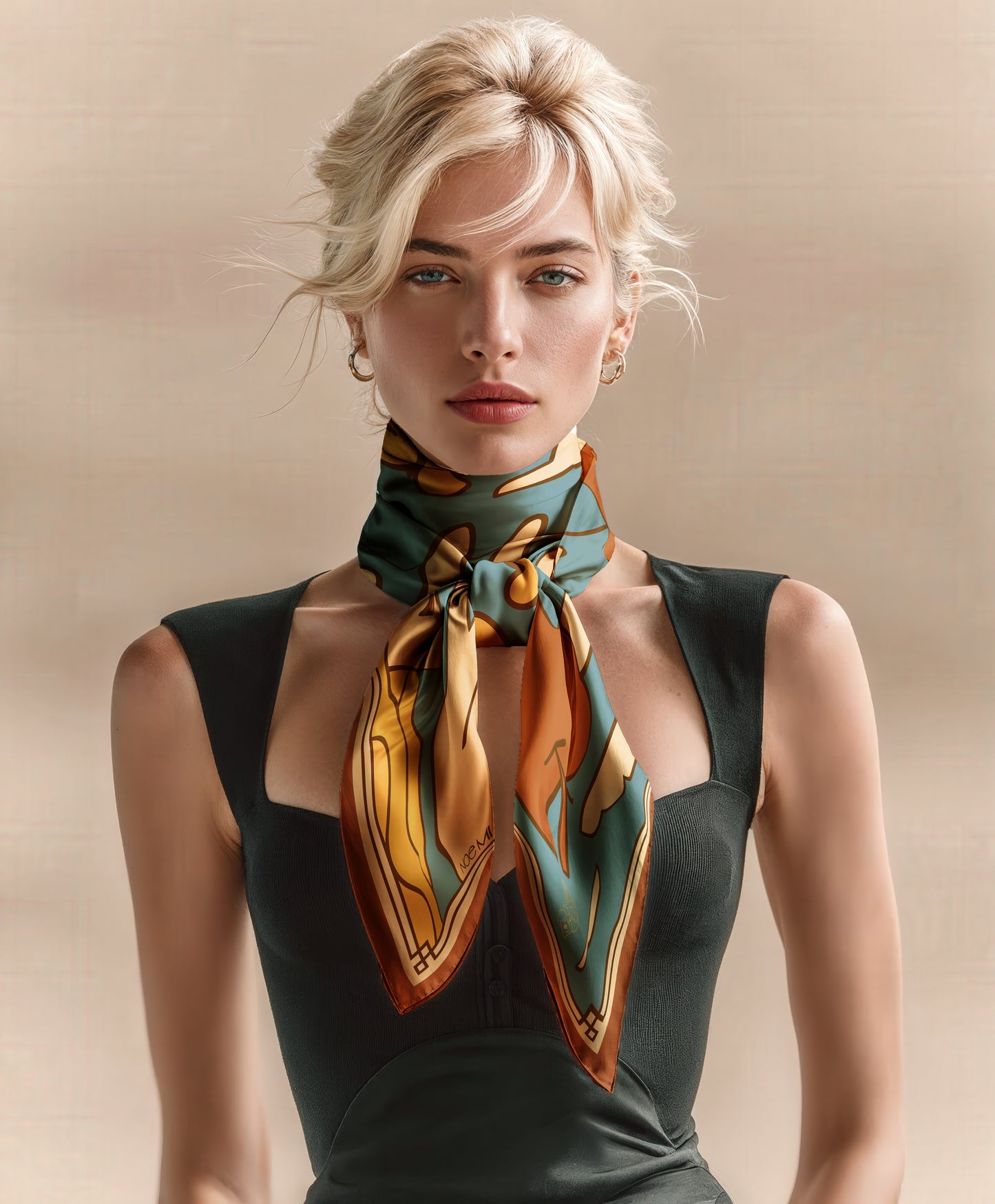 'SKYPOP' Silk scarf