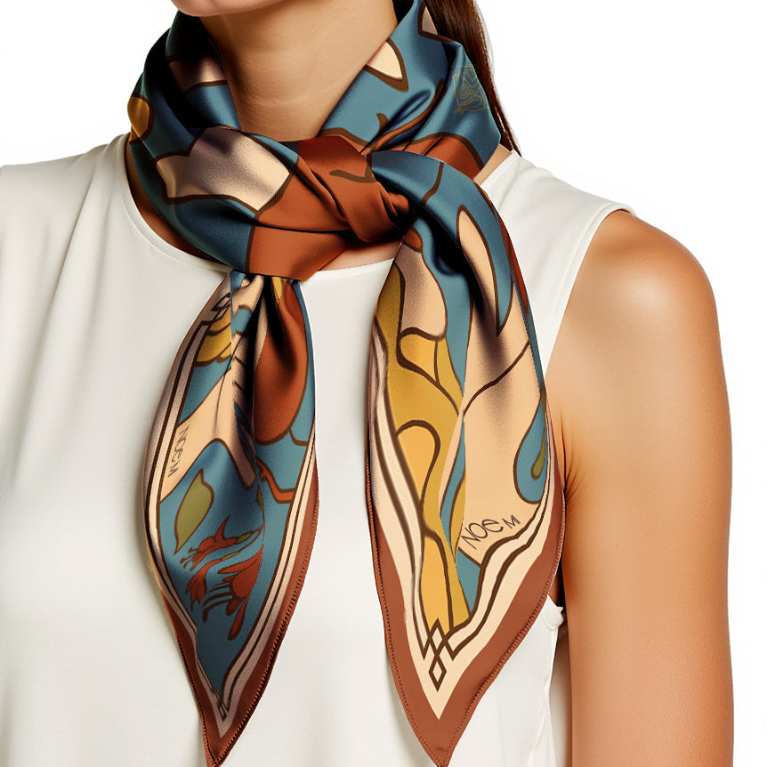 'SKYPOP' Silk scarf