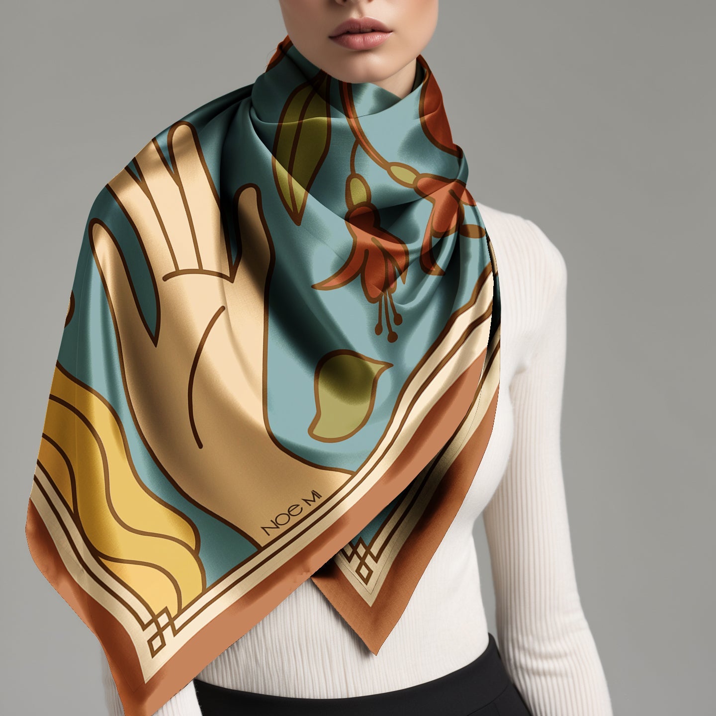 'SKYPOP' Silk scarf