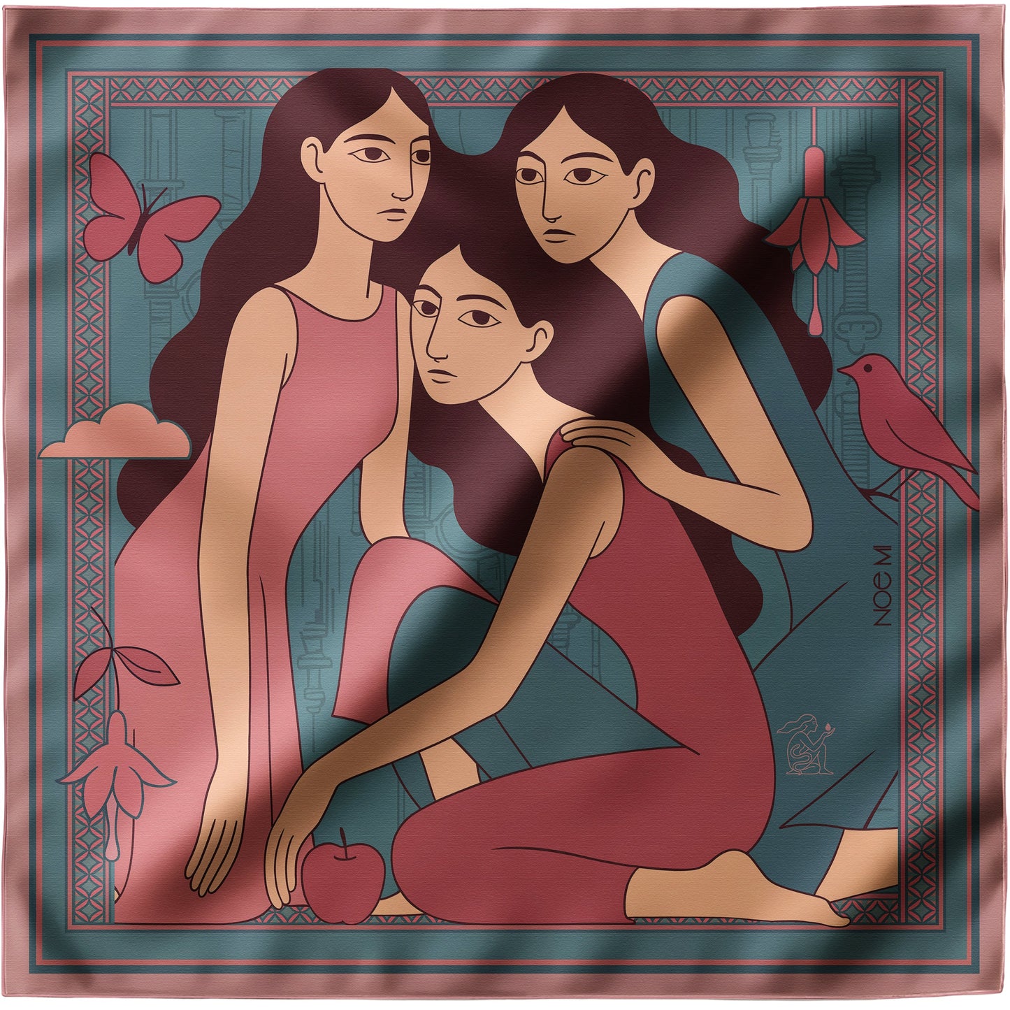 a NOE MI silk twill scarf