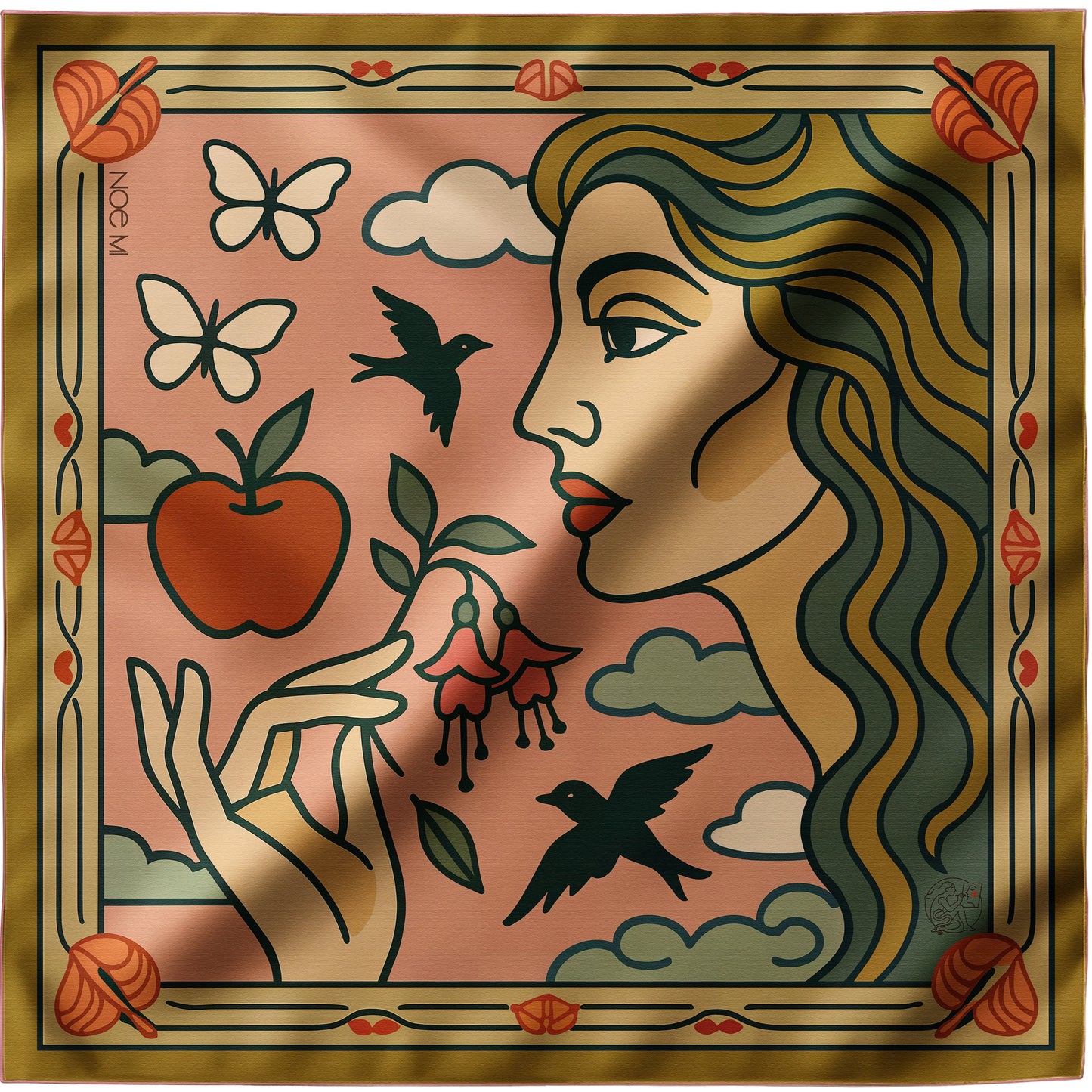 a NOE MI silk twill scarf