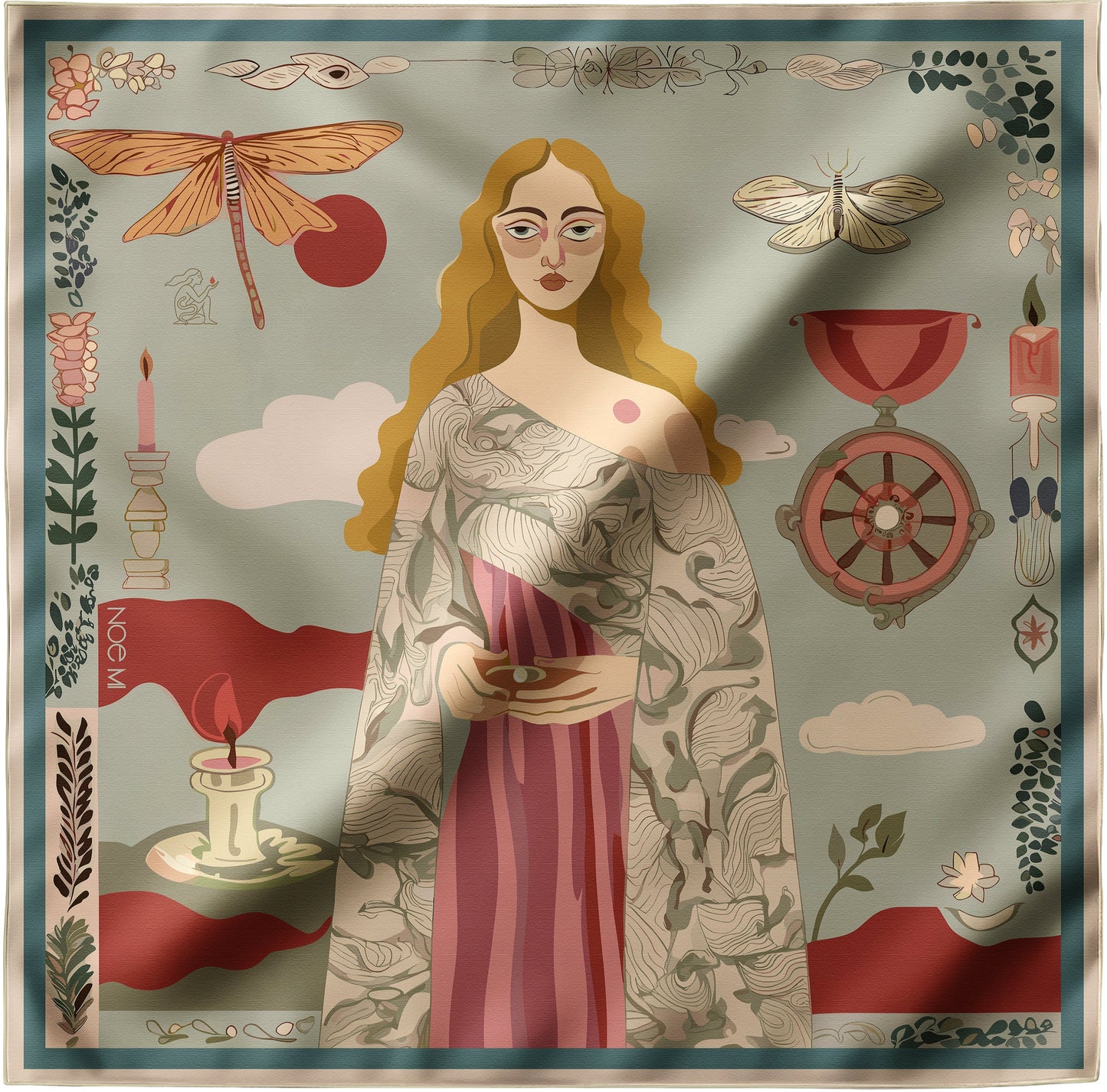 A NOE MI silk twill scarf
