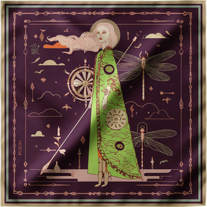 'The Navigator', silk scarf, Amethyst