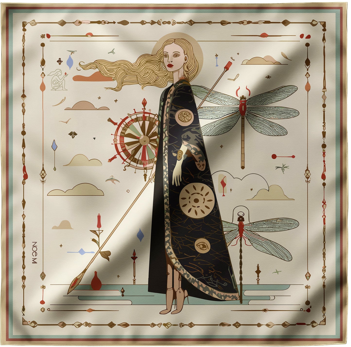 a NOE MI silk twill scarf.