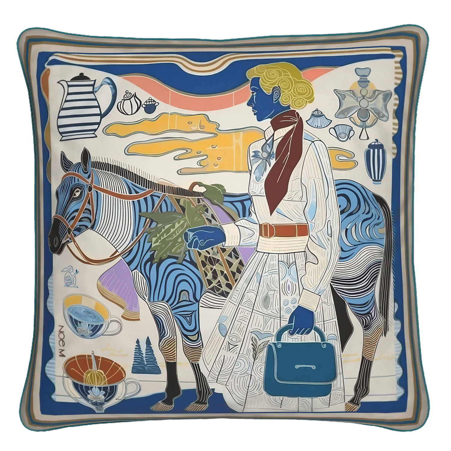 velvet cushion and pillow collection by NOE MI – Wearable Art n of silk scarves, designed by artist Noemi Safir.printed on luxurious velvet and crafted as a bold fashion statement.