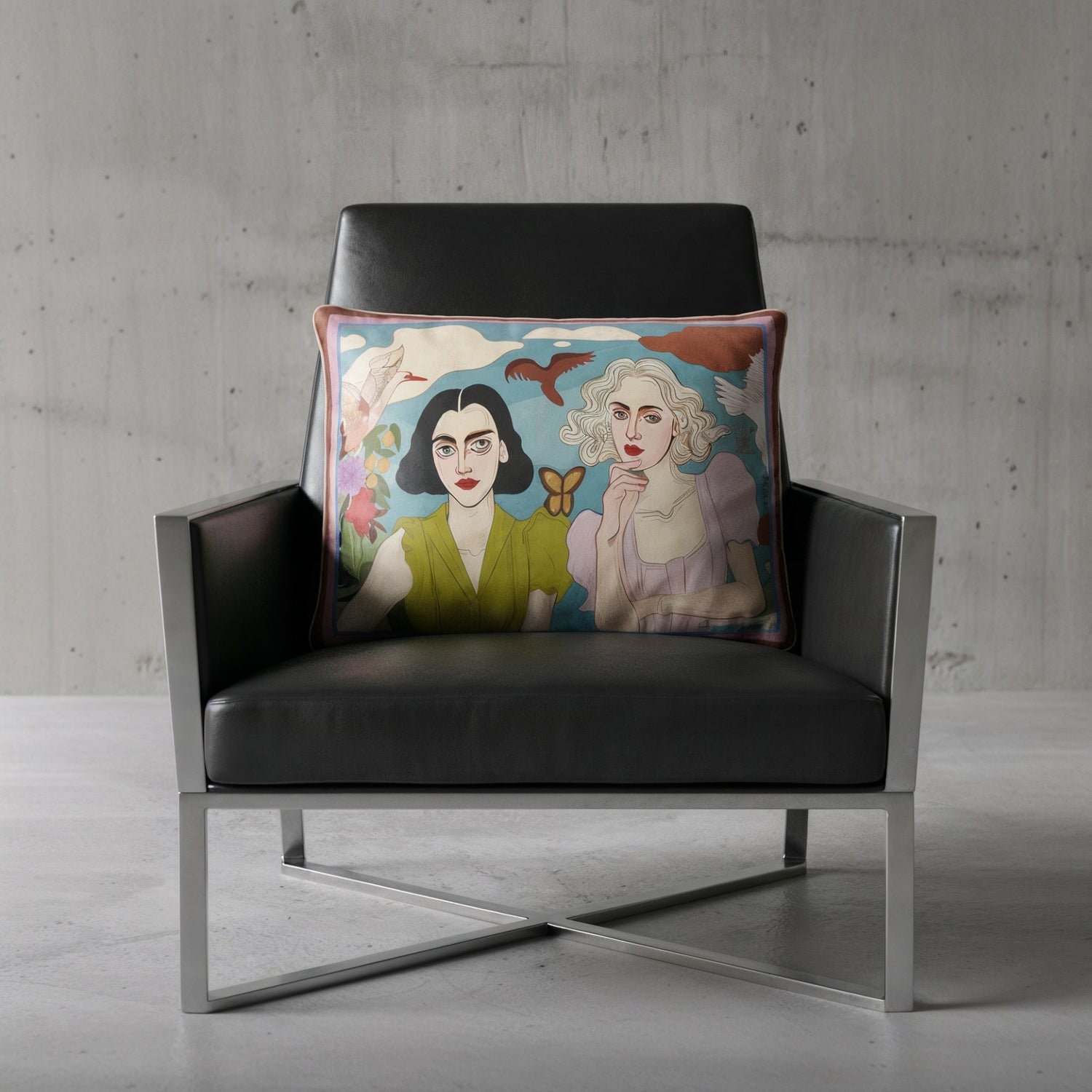 velvet cushion and pillow collection by NOE MI – Wearable Art n of silk scarves, designed by artist Noemi Safir.printed on luxurious velvet and crafted as a bold fashion statement.