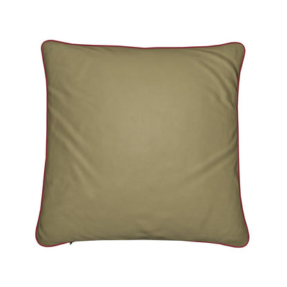 NOE MI Lunar Empress velvet cushion, terracotta and gold with ivory details, featuring celestial goddess and moon artwork, luxury décor piece for global interiors. Back side