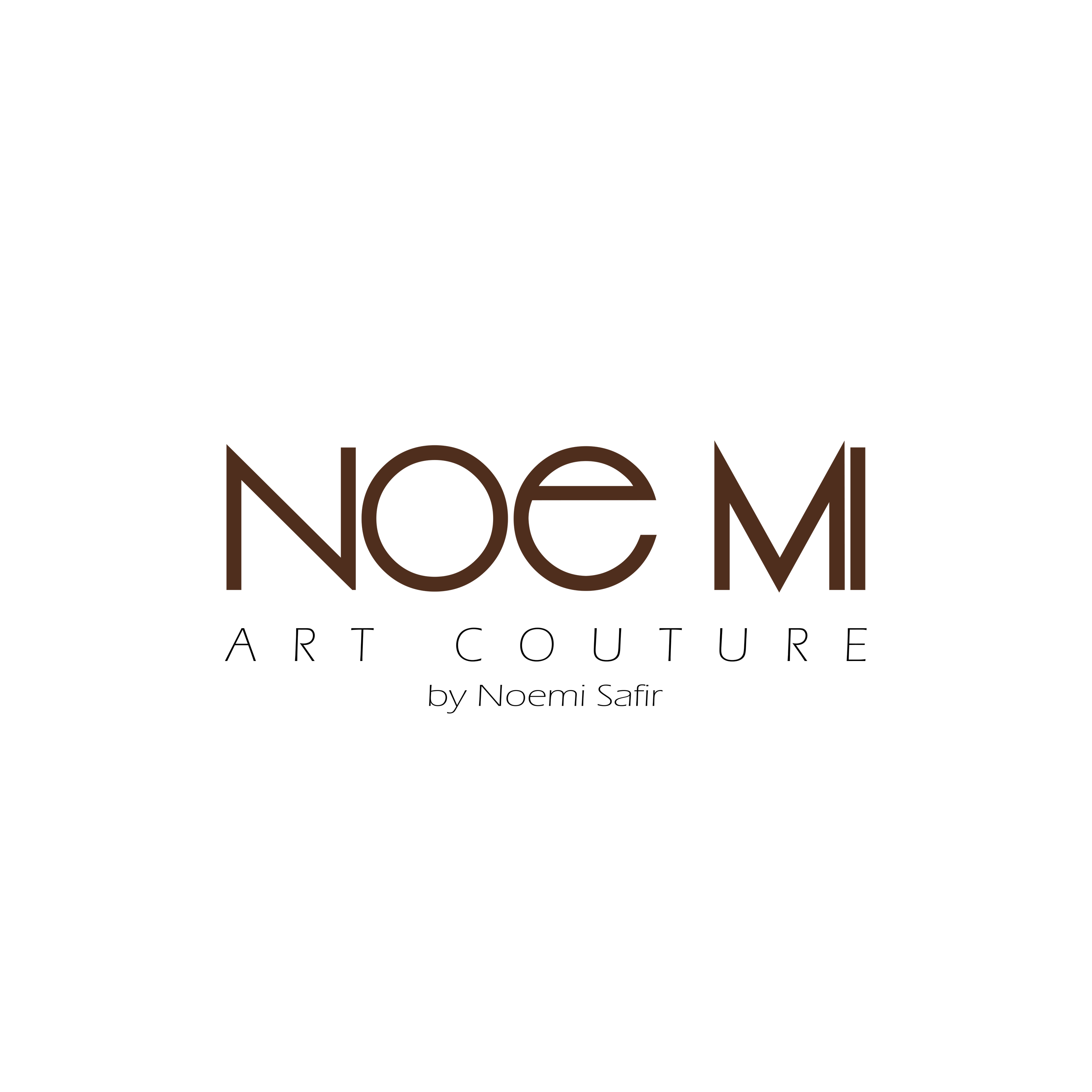 Logo with 'NOE MI ART COUTURE by Noemi Safir' text on a white background.