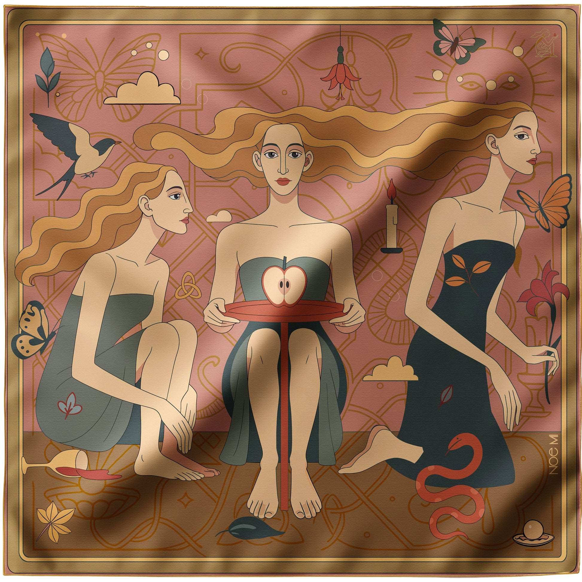 a NOE MI silk twill scarf