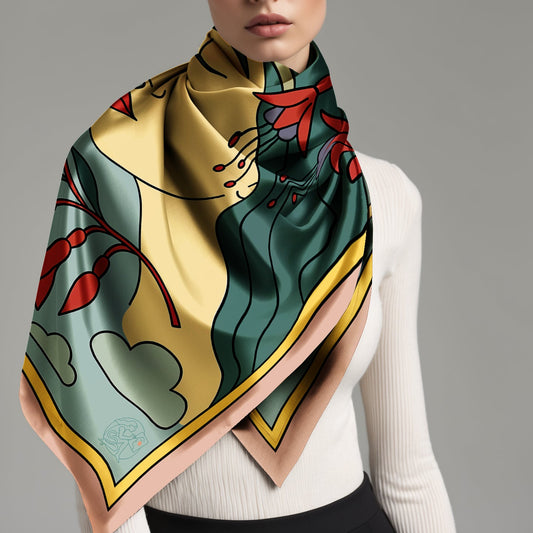 'Cloud Kiss' Silk scarf