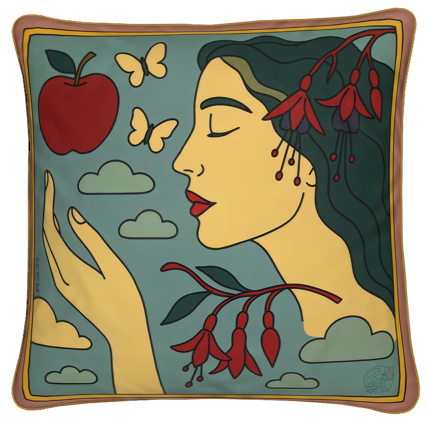 This piece by NOE MI transforms sofas and beds into storytelling spaces with a fierce, feminine edge