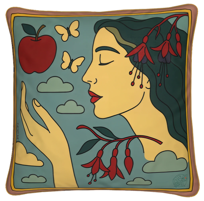 This piece by NOE MI transforms sofas and beds into storytelling spaces with a fierce, feminine edge