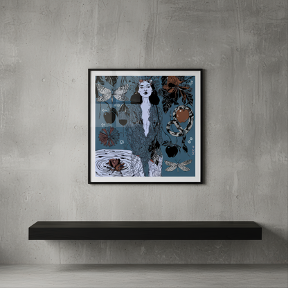 Feminine surreal art in Dark Temptation, a museum-grade limited edition print that transforms interiors into emotional sanctuaries.