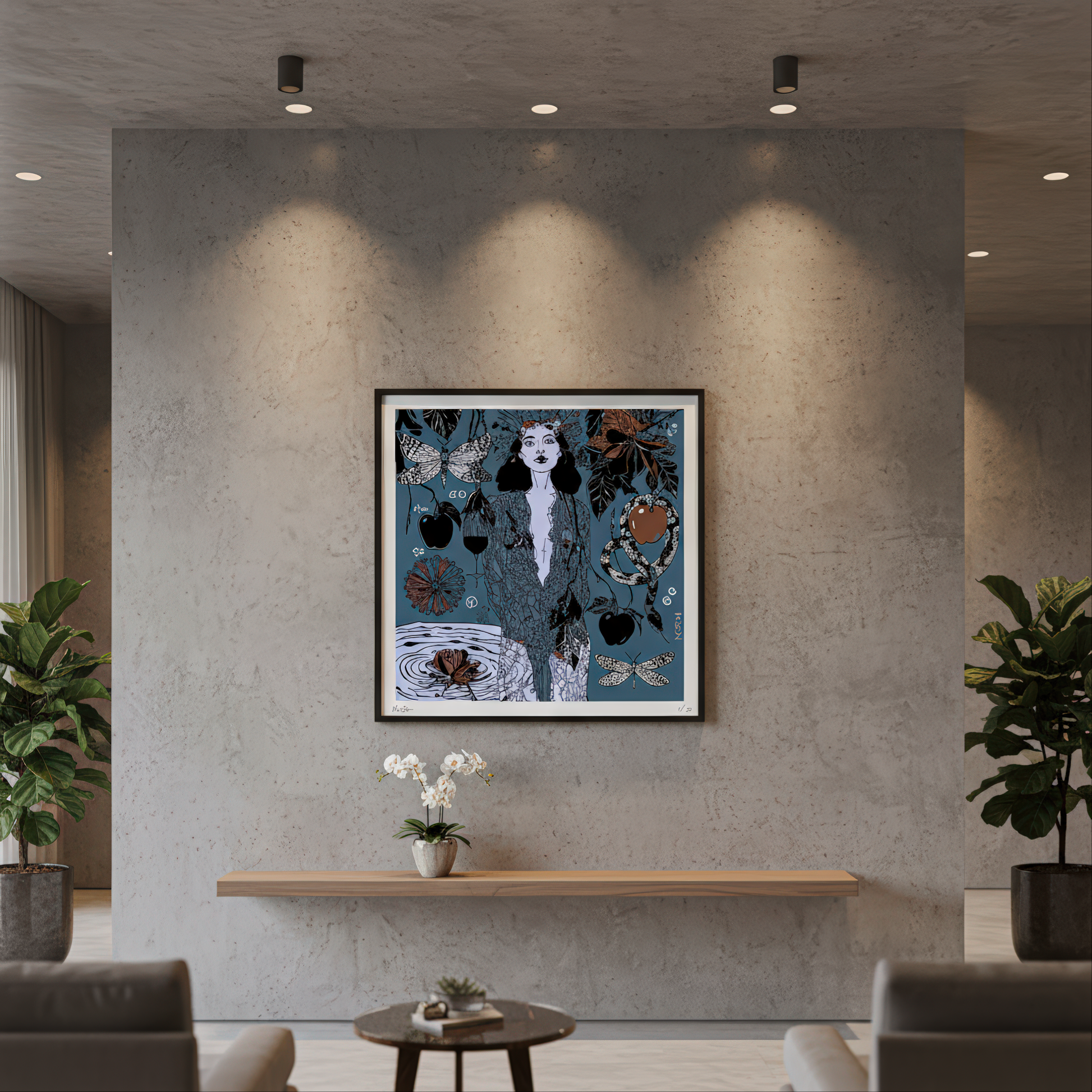 Visually captivating and symbolically charged, Dark Temptation by NOE MI brings passion, vulnerability, and artistic elegance to your space.