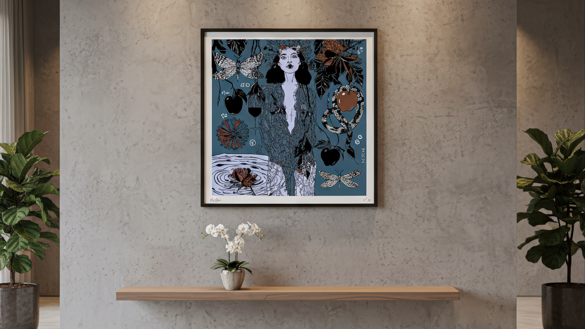 Visually captivating and symbolically charged, Dark Temptation by NOE MI brings passion, vulnerability, and artistic elegance to your space.