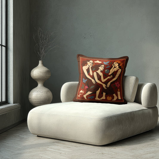 NOE MI collectible velvet cushion, luxury decorative pillow in rich artistic colors, crafted in velvet with piping, perfect for elegant interiors.