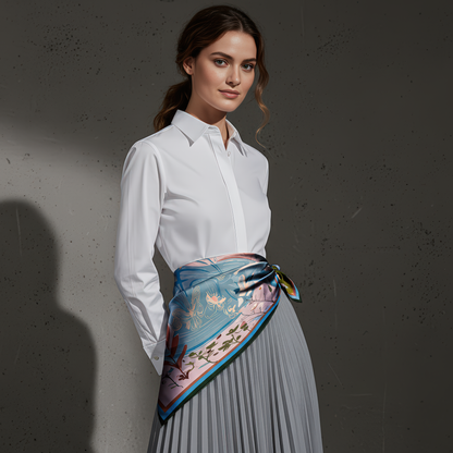 Perfect as a wearable poem, wall art, or framed gift, the Pond of Secrets scarf invites the wearer into a quiet inner world of self-reflection, beauty, and quiet wonder.