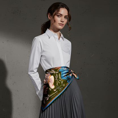 The NOE MI brand signature is discreetly integrated into the artwork, confirming the designer origin and collectible value of the piece.