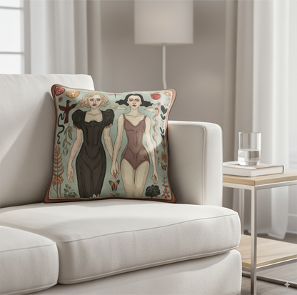 'Double Flame', Square Cushion