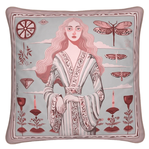 'Ginger Lace' Square Cushion, Nude