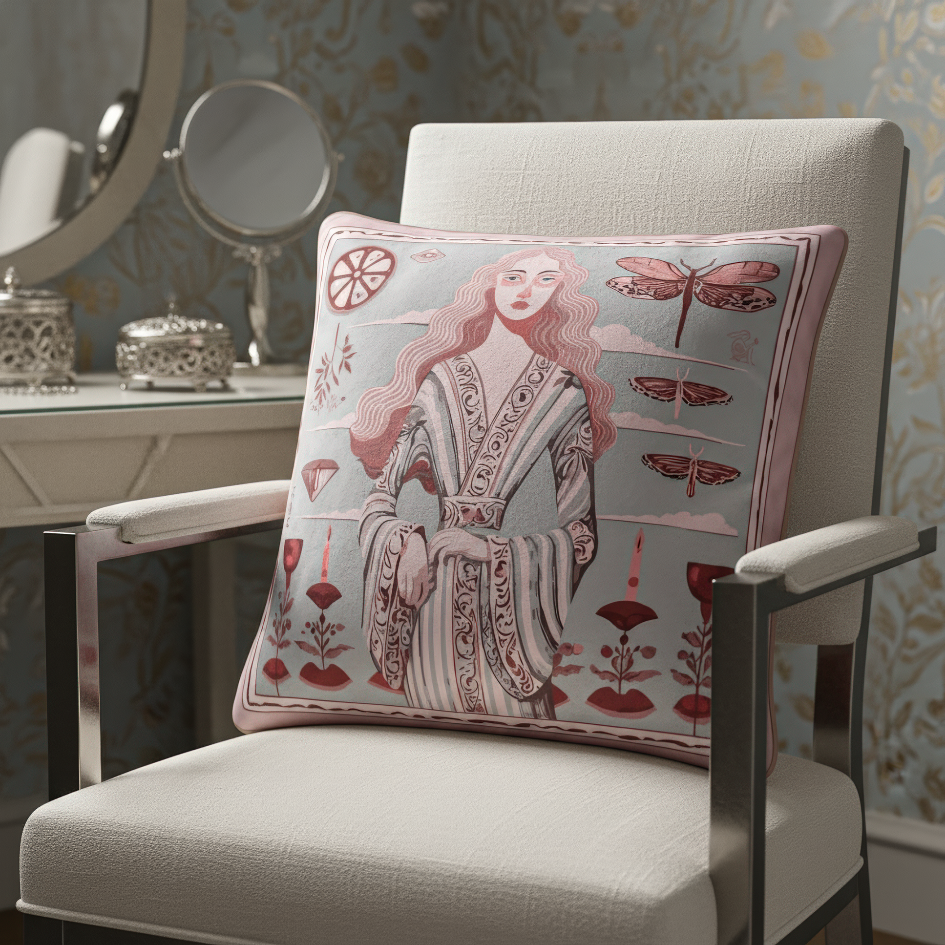 This luxurious cushion has a Soft-touch luxury velvet fabric with a smooth finish, Add softness with meaning, designed by NOE MI