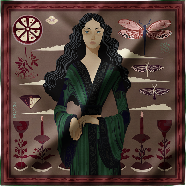 'Ginger Lace'  Silk Scarf, Gothic