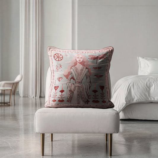 This luxurious cushion has a Soft-touch luxury velvet fabric with a smooth finish, Add softness with meaning, designed by NOE MI