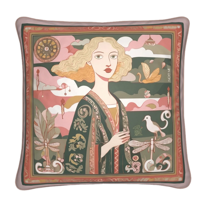 This NOE MI cushion captures a fragment of storytelling, perfect for interiors where art and comfort meet