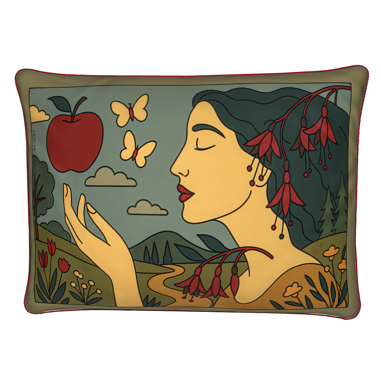 A rectangular luxury pillow/cushion in Green tones , designed by NOE MI