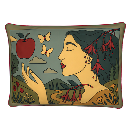 A rectangular luxury pillow/cushion in Green tones , designed by NOE MI