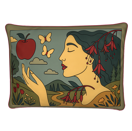 A rectangular luxury pillow/cushion in Green tones , designed by NOE MI